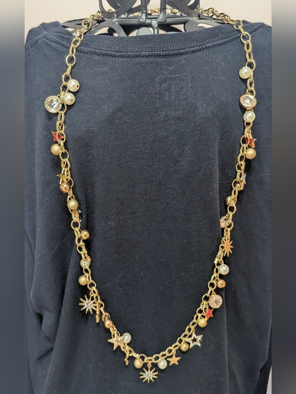 Red White Blue & Gold Celestial VTG Statement Jewelry Bundle Set + FREE GIFT - Picture 4 of 7